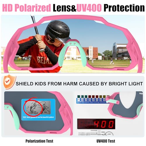 Xtiger X-TIGER Kids Sunglasses Polarized Youth Baseball Sunglasses for 8-14 boys girls UV400 Sports Softball Cycling Glasses - Image 4