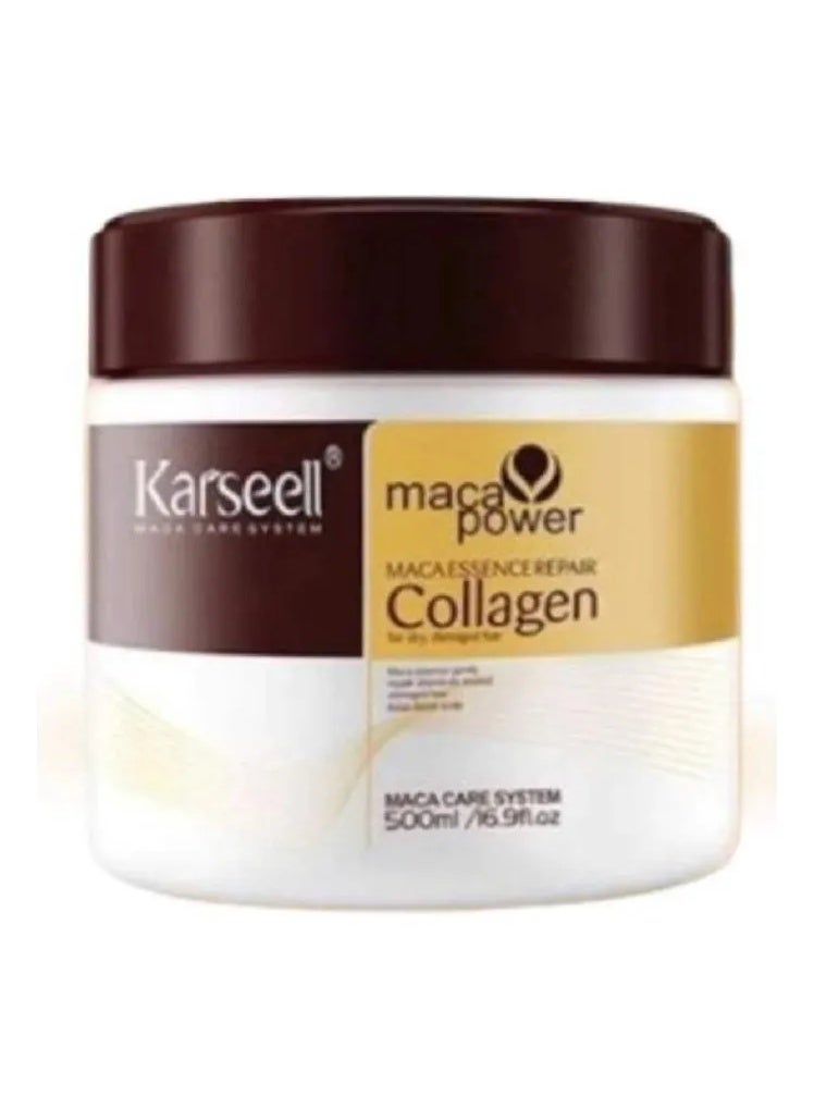 Karseell Collagen Hair Treatment Deep Repair Conditioning Argan Oil Collagen Hair Mask Essence for Dry Damaged Hair All Hair Types 16.90 oz 500ml