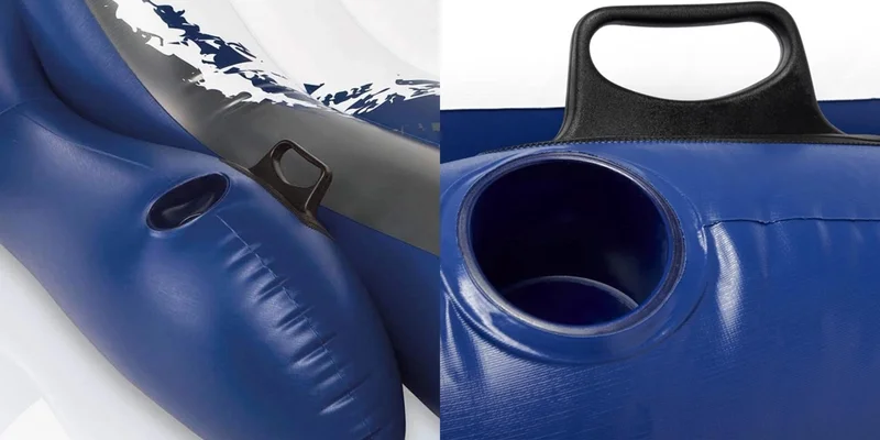 INTEX Lux Inflatable Beach Lounger - Large Lux Beach Bed - Delux Lounge Beach Bed with Handle Cups - Mega Size Pool Bed 180X135 Cm.