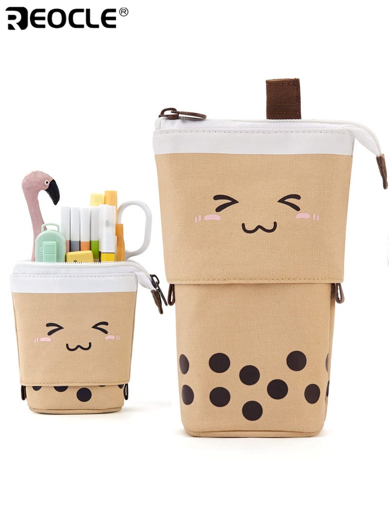 REOCLE Kids' Pencil Case Cartoon-Themed Convertible Pencil Pouch with Dual-Size Expansion Design Stylish Playful Organizer for Stationery & Daily Small Items - Image 1