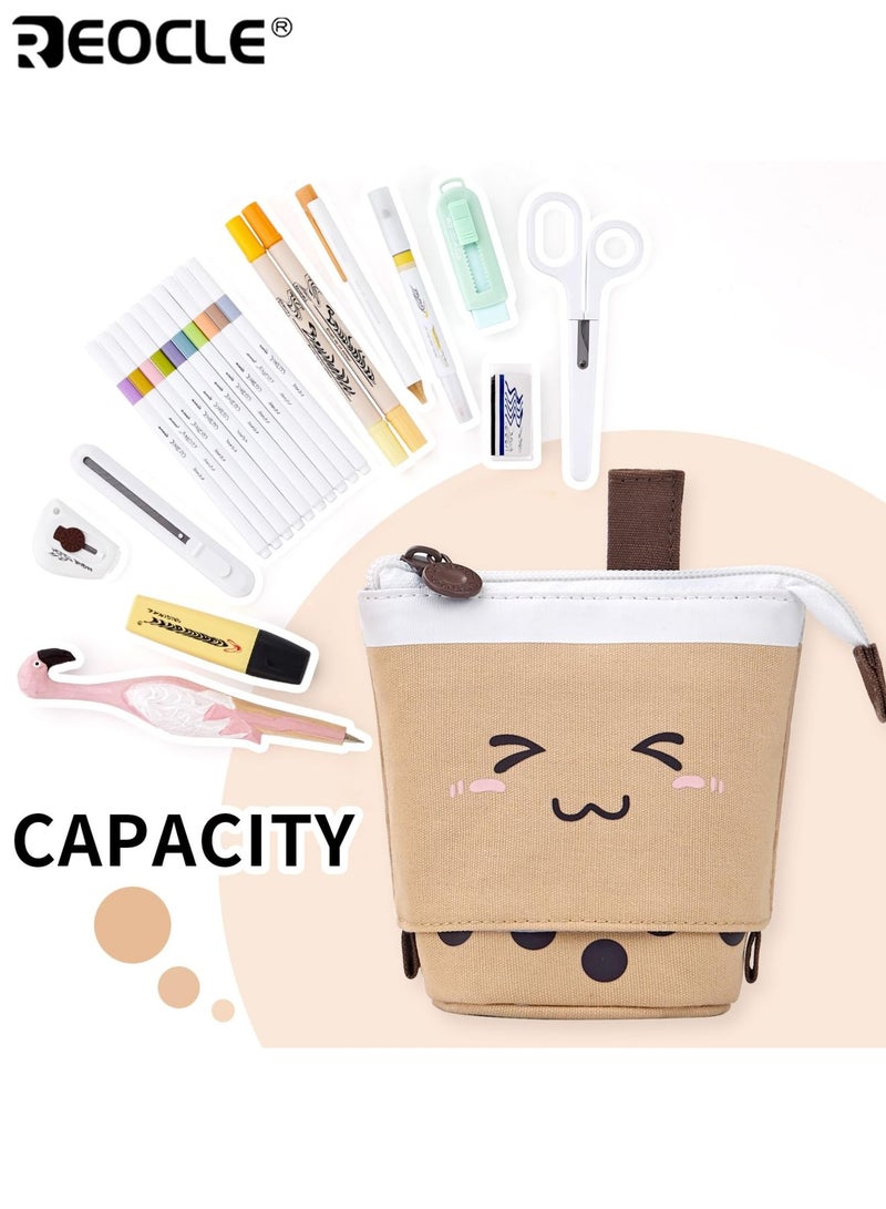 REOCLE Kids' Pencil Case Cartoon-Themed Convertible Pencil Pouch with Dual-Size Expansion Design Stylish Playful Organizer for Stationery & Daily Small Items - Image 4