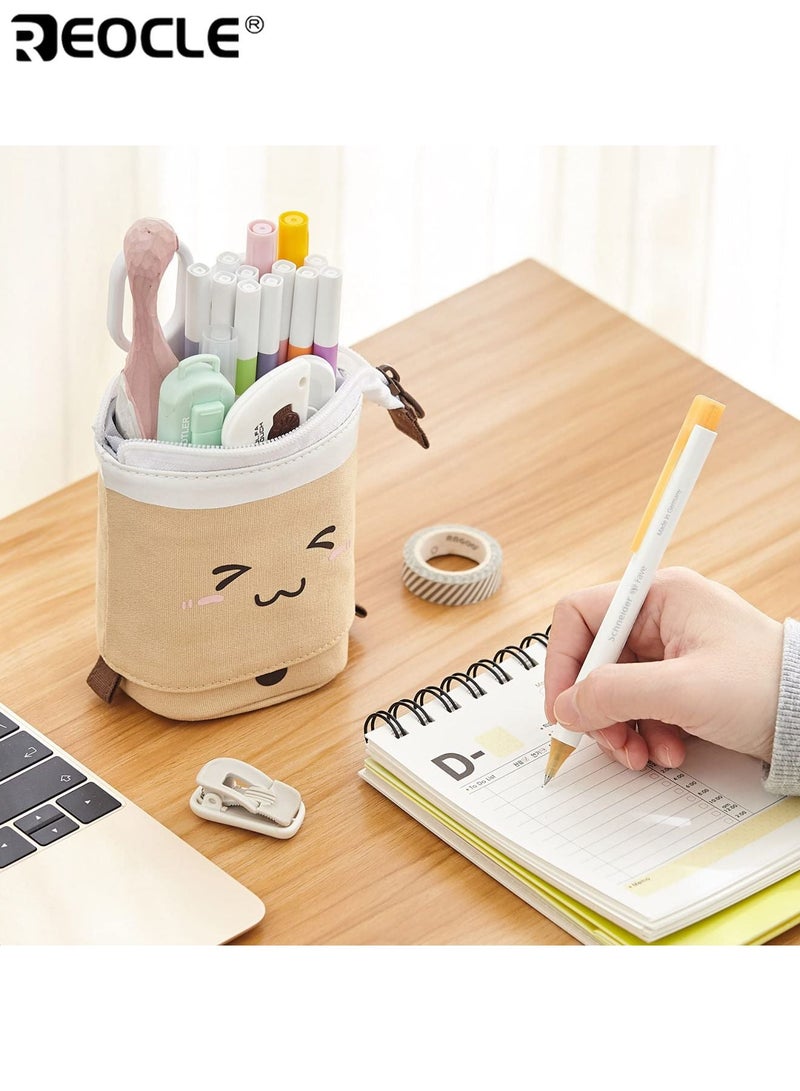 REOCLE Kids' Pencil Case Cartoon-Themed Convertible Pencil Pouch with Dual-Size Expansion Design Stylish Playful Organizer for Stationery & Daily Small Items - Image 4