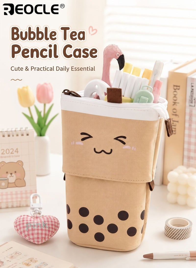 REOCLE Kids' Pencil Case Cartoon-Themed Convertible Pencil Pouch with Dual-Size Expansion Design Stylish Playful Organizer for Stationery & Daily Small Items - Image 1