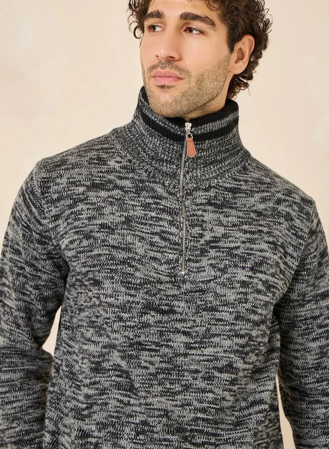 Styli Melange High Neck Regular Fit Jumper