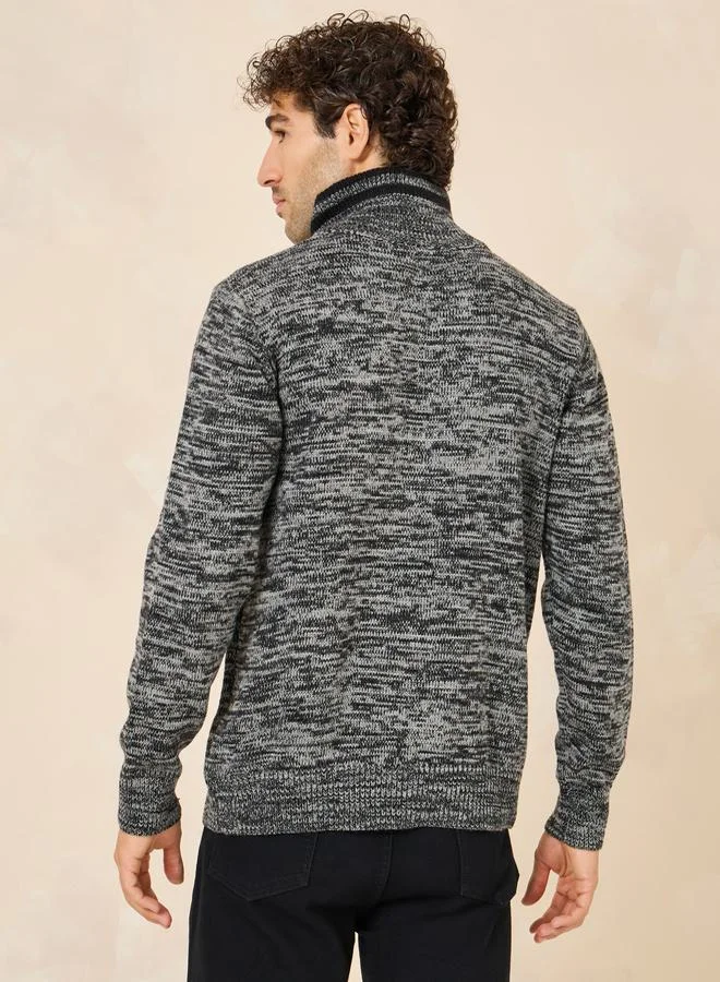 Styli Melange High Neck Regular Fit Jumper