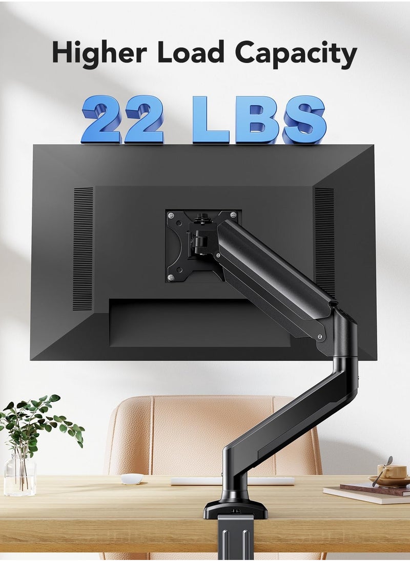 Joshberg Single Monitor Mount for 13″–32″ Screens up to 22 lbs, Height Adjustable Monitor Arm, Home Office Monitor Stand Full Motion  - Image 5