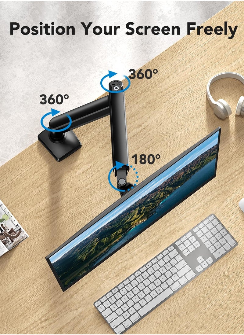 Joshberg Single Monitor Mount for 13″–32″ Screens up to 22 lbs, Height Adjustable Monitor Arm, Home Office Monitor Stand Full Motion  - Image 2