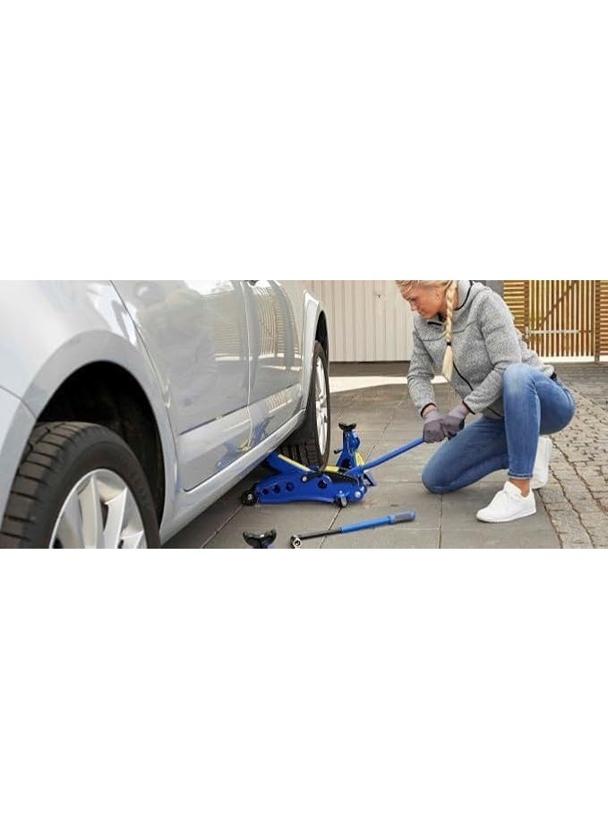 Professional 1-Ton Hydraulic Trolley Floor Jack with Heavy-Duty Plastic Storage Case - Portable Low Profile Car Lift for Quick Tire Changes & Maintenance - Image 3