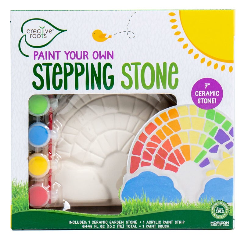 Creative Roots Paint Your Own Rainbow Stepping Stone Craft Kits for Kids, Ceramics to Paint, Ages 6+ - Image 1