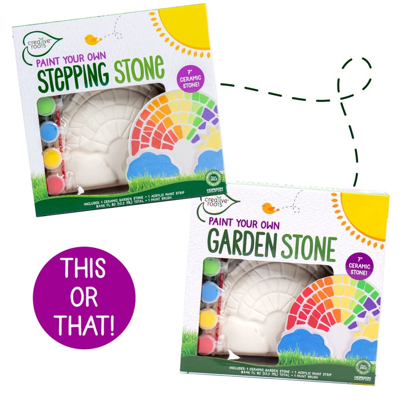 Creative Roots Paint Your Own Rainbow Stepping Stone Craft Kits for Kids, Ceramics to Paint, Ages 6+ - Image 2
