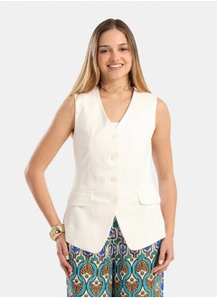 Carina Cotton Sleeveless Vest  - Image 1