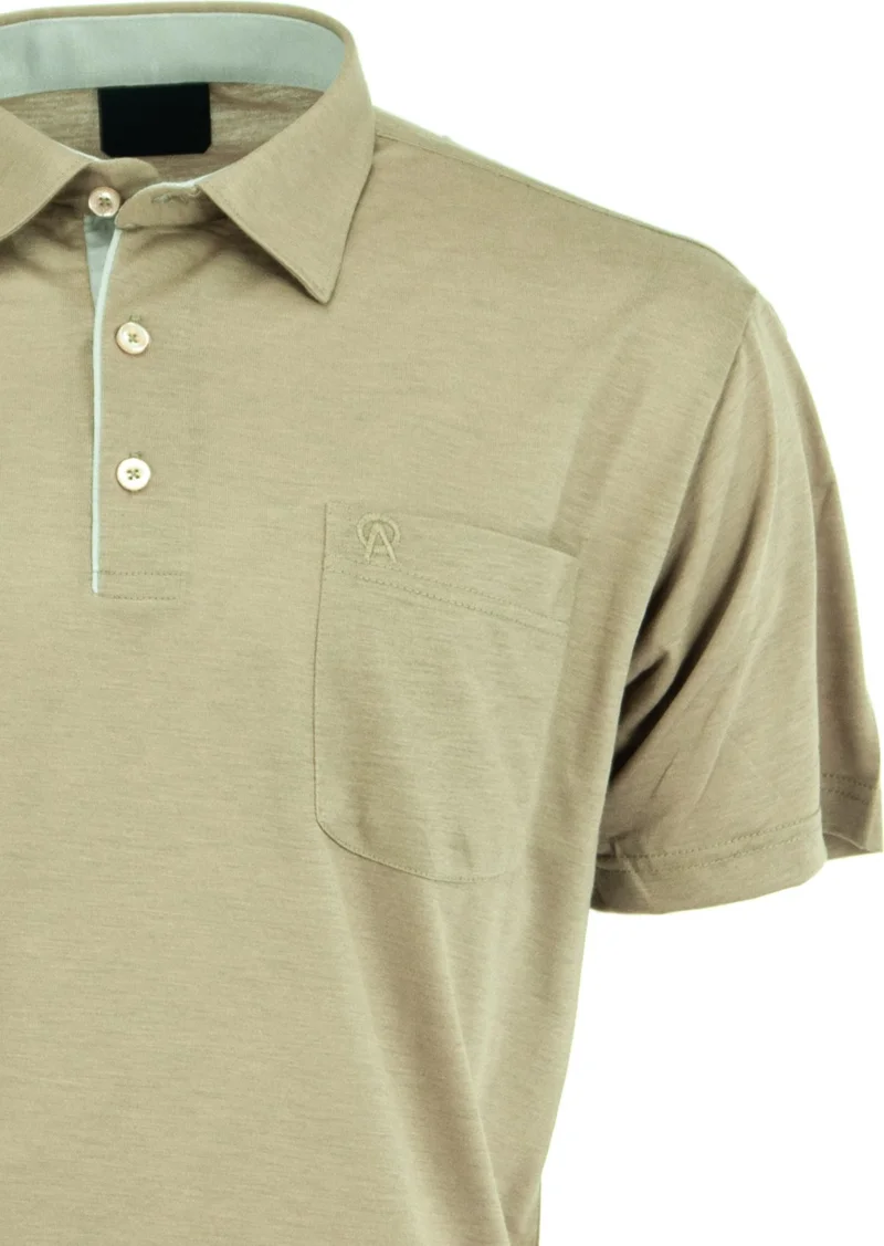 Oppland Men's Pocket Short Sleeve Solid Color Normal Cut Cotton Fabric Shirt Collar T-Shirt