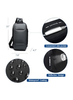 OZUKO Chest Bag, Shoulder Bag,Anti-Theft Sling Bag, Men and Women Shoulder Bags with USB Charging Port Crossover Backpack Daypacks for Travel Hiking Multiple Pockets，Lightweight Casual Daypack  - Image 2