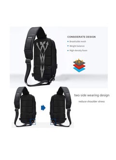 OZUKO Chest Bag, Shoulder Bag,Anti-Theft Sling Bag, Men and Women Shoulder Bags with USB Charging Port Crossover Backpack Daypacks for Travel Hiking Multiple Pockets，Lightweight Casual Daypack  - Image 5