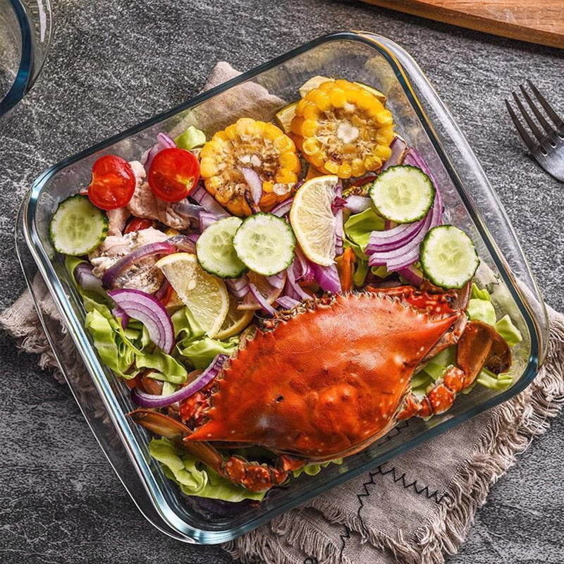 VIPHIEC 1.6-Qt Basics Square Tempered Glass Baking Dishes, Set of 2 - Image 5
