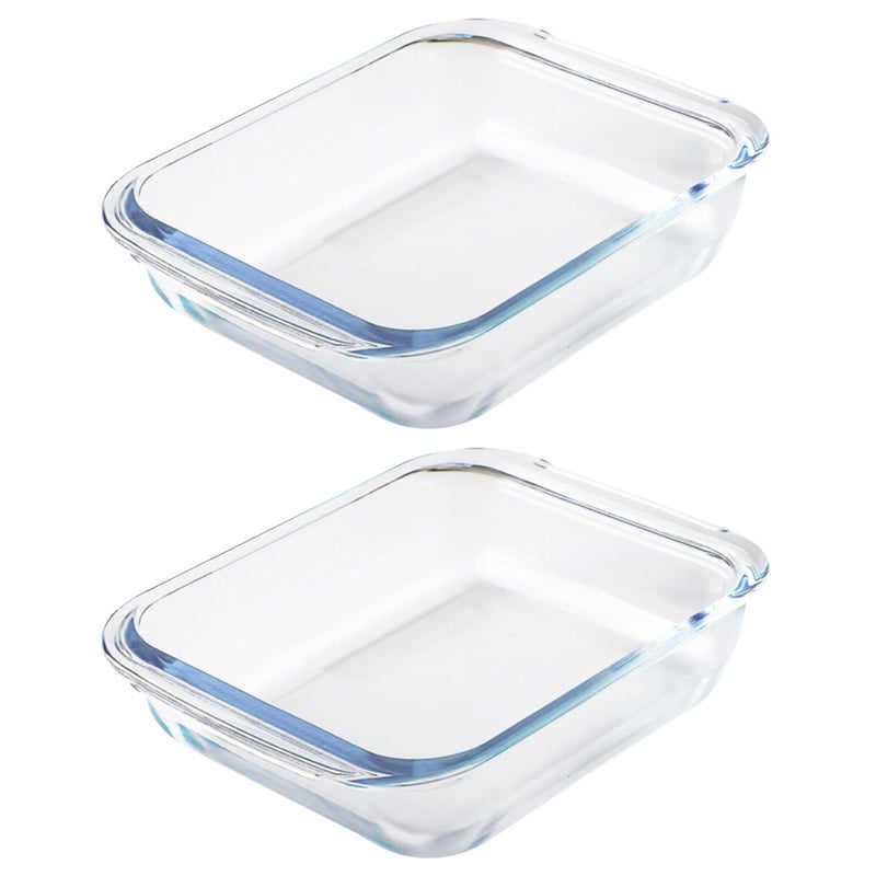 VIPHIEC 1.6-Qt Basics Square Tempered Glass Baking Dishes, Set of 2 - Image 4