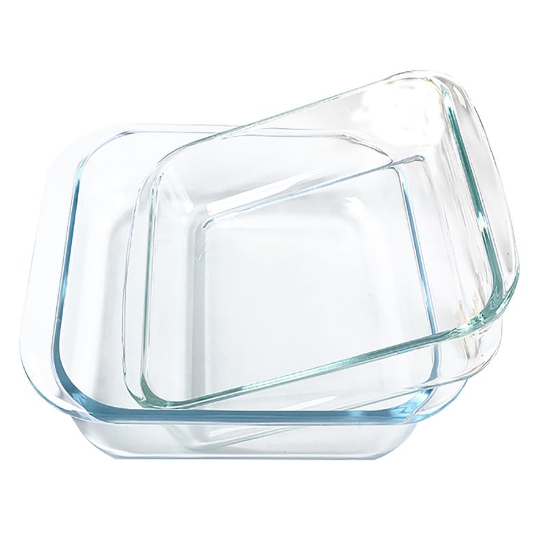 VIPHIEC 1.6-Qt Basics Square Tempered Glass Baking Dishes, Set of 2 - Image 2