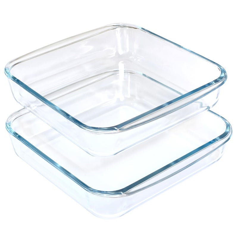 VIPHIEC 1.6-Qt Basics Square Tempered Glass Baking Dishes, Set of 2 - Image 1