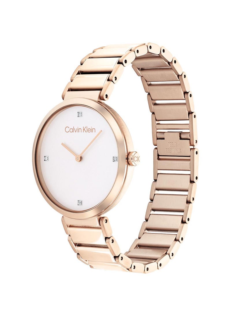 CALVIN KLEIN Analog Round Waterproof  Wrist Watch With Gold Strap 25200135  - Image 1