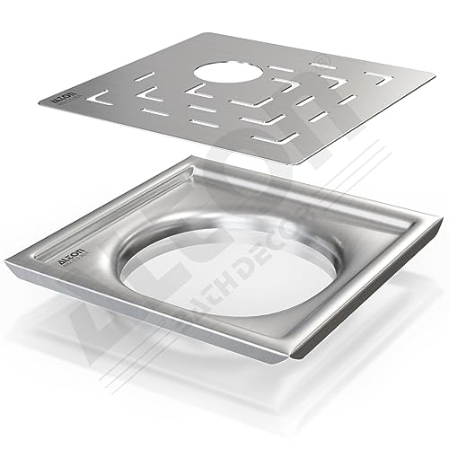 ALTON ALD1002, SS-304 Grade, 6x6 INCH Cut, Bathroom Grating Square Floor Drain Jali, Matte - Image 1