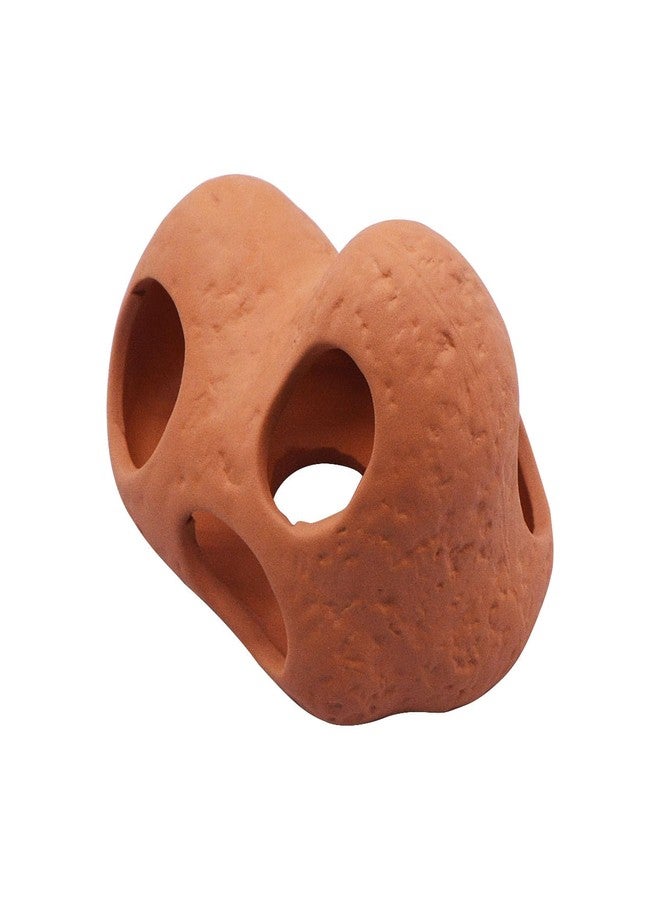 Saim Betta Fish Tank Accessories, Pleco Ceramic Caves Twin Peaks Hand Made Aquarium Decor for Small Shrimp to Rest and Breed, Hiding - Natural Color - Image 3