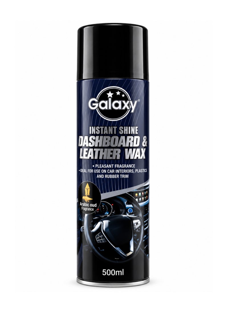 Galaxy Dashboard & Leather Wax 500ml, Instant Shine Car Interior Polish with Arabic Oud Fragrance, for Dashboard, Leather Seats, Plastic & Rubber Trim, UV Protection - Image 2