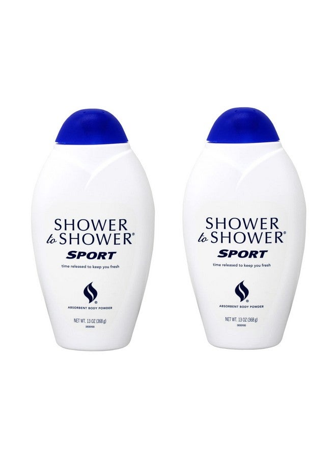 Shower to Shower Absorbent Body Powder, Sport, 13-Ounce Bottles (Pack of 2) - Image 1