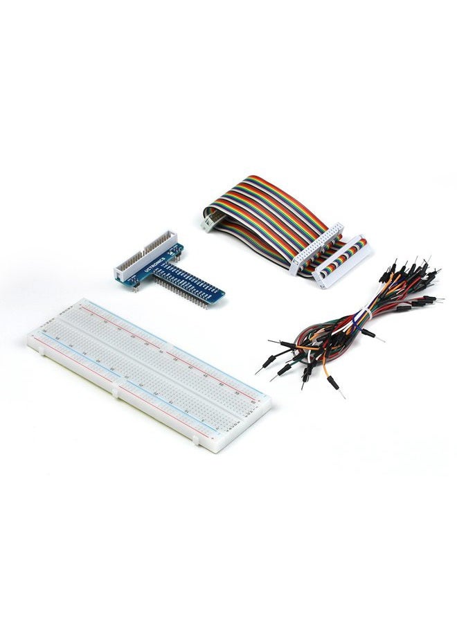 UCTRONICS GPIO Breakout Kit for Raspberry Pi - Assembled Pi T- Type Breakout + 830 Tie Points Solderless Breadboard + 40 Pin Male - Female - Male Rainbow Ribbon Cable + 65pcs Jump Wires - Image 5