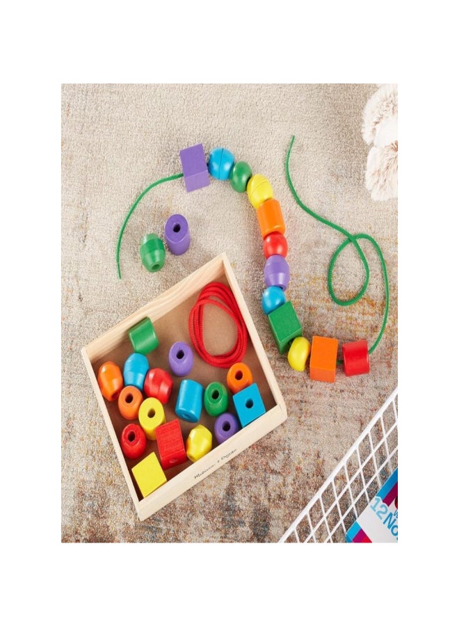 Melissa & Doug Educational Wooden Lacing Beads Toy Multicolour 19.56 x 3.68 x 19.56 cm SMD6073163 - Image 3