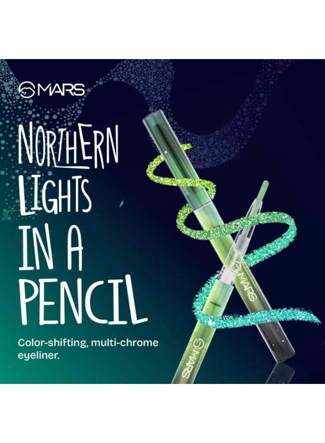 مارس محدد عيون MARS Northern Lights In A Pen القابل للسحب (0.35 غرام) (04-SIBERIAN SPECTRUM) | تأثير لامع ثنائي الكروم | يدوم طويلاً | مقاوم للماء والتلطخ | انزلاق ناعم كالحرير | يدوم طوال اليوم - Image 4