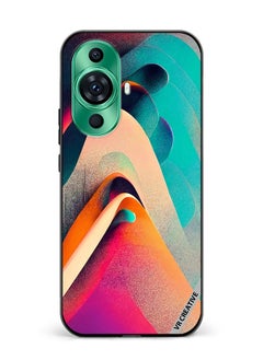 Protective Case Cover For Huawei nova 11 Pro Abstract Waves Lines Design Multicolour