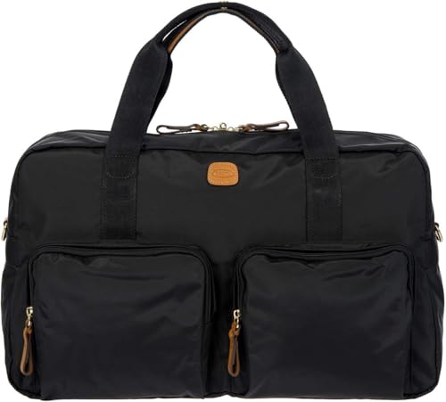 Bric's X-BAG 18-Inch Cargo Duffle Bag - Luxury Travel Bag with Luggage Sleeve - Carry On Bag and Weekender Bag Made from Durable Satin Nylon - Black - Image 1