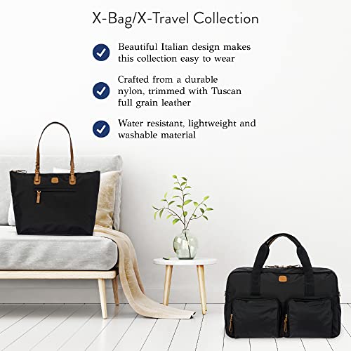 Bric's X-BAG 18-Inch Cargo Duffle Bag - Luxury Travel Bag with Luggage Sleeve - Carry On Bag and Weekender Bag Made from Durable Satin Nylon - Black - Image 5