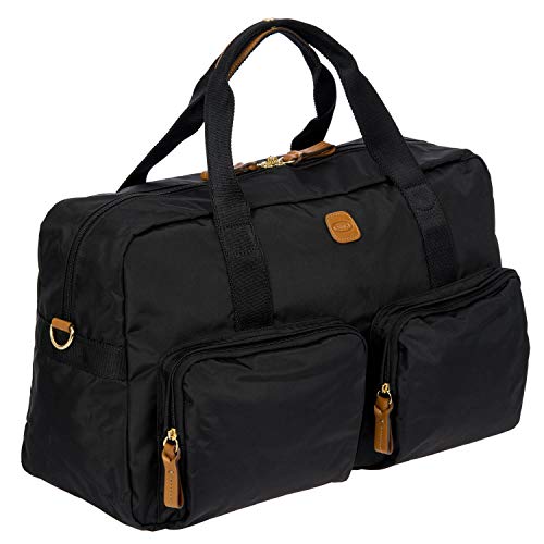 Bric's X-BAG 18-Inch Cargo Duffle Bag - Luxury Travel Bag with Luggage Sleeve - Carry On Bag and Weekender Bag Made from Durable Satin Nylon - Black - Image 4