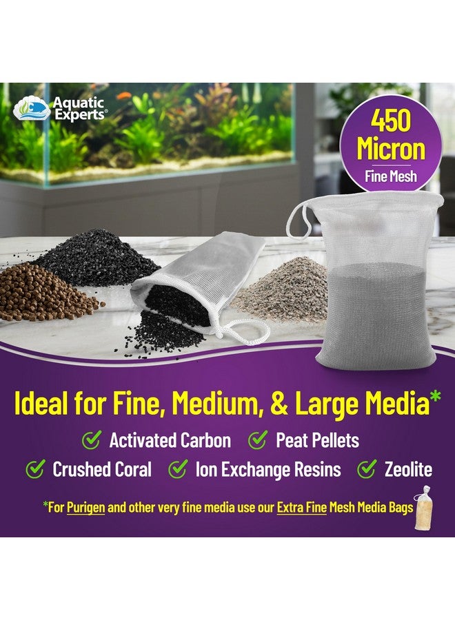 Aquatic Experts Fine Aquarium Media Bag, Durable Drawstring Bags for Fish Tank Filters, 450 Micron Mesh, (Fine, 3"x 8" - 4 Pack) - Image 3