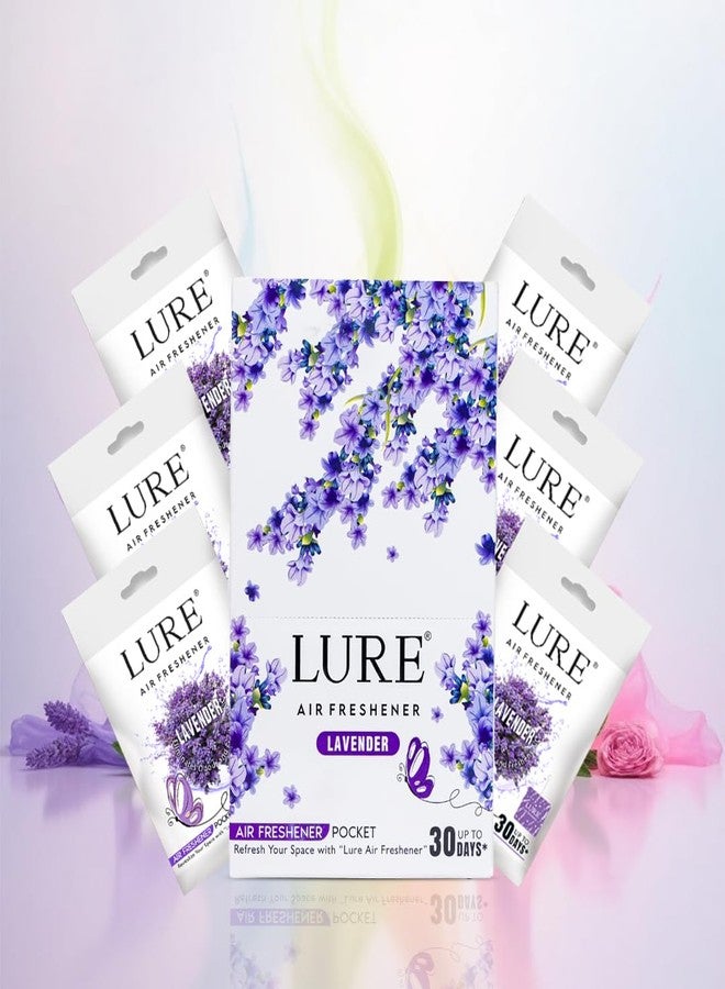 LURE Gel Pocket Air Freshener For Bathroom, Toilet, Home | Germ Protection | Last Upto 30 Days - Lavender 10 Gm (Pack Of 6) - Image 1