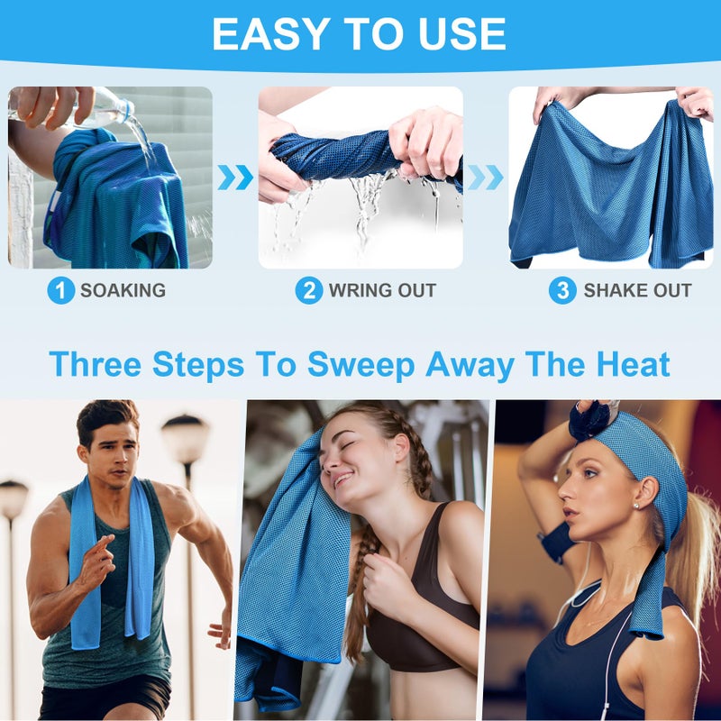 U-pick Cooling Towels (40"x12"),Cooling Towel for Neck and Face,Soft Breathable Ice Towel for Gym,Yoga,Workout,Sport,Camping,Cruise - Image 4