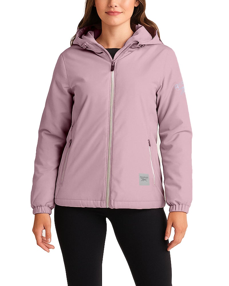 Reebok Womens Windbreaker Jacket - Lightweight Wind Water Resistant Insulated Zip Up Jackets for Women with Pockets & Hood, Size Small, Dusty Rose - Image 1