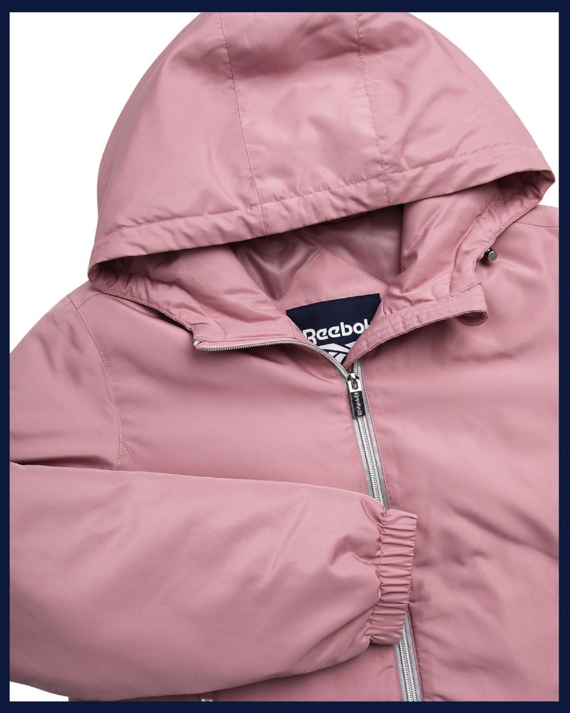 Reebok Womens Windbreaker Jacket - Lightweight Wind Water Resistant Insulated Zip Up Jackets for Women with Pockets & Hood, Size Small, Dusty Rose - Image 5