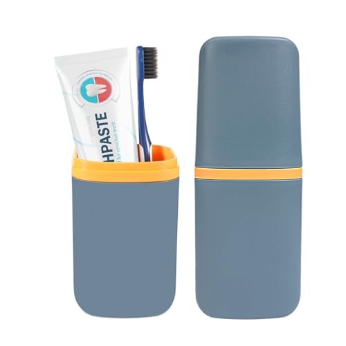 COMNICO Travel Toothbrush Cup Case Portable PP Seal Tooth Brush Holders Cover Multi-Function Toothpaste Storage Container Cup for Home School Camping Business Trip Bathroom - Image 1