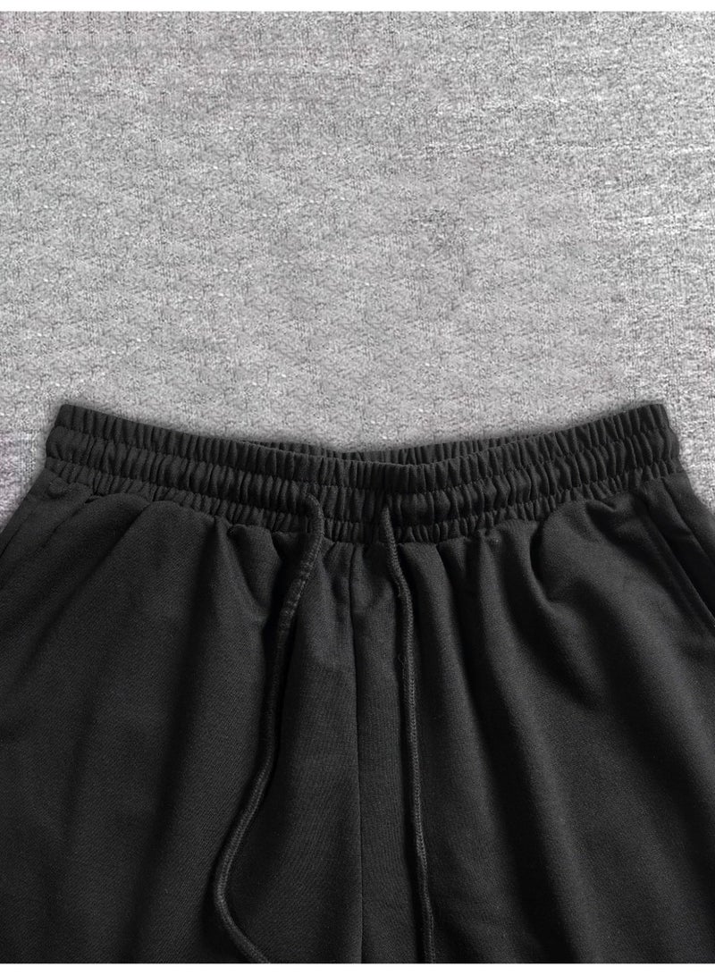 Men's Black Sports Shorts Casual Sweat Shorts Elastic Waist Activewear Gym Shorts For Men - Image 5