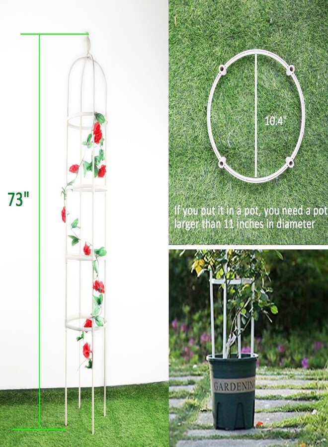 CJGQ Garden Trellis for Climbing Plants, Rustproof Metal Pipe with Heavy Duty 6ft, Garden Outdoor Indoor Potted Plant Support（White）… - Image 5