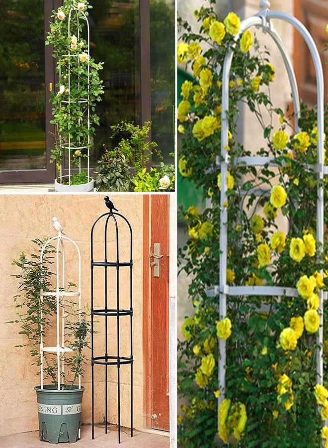 CJGQ Garden Trellis for Climbing Plants, Rustproof Metal Pipe with Heavy Duty 6ft, Garden Outdoor Indoor Potted Plant Support（White）… - Image 4