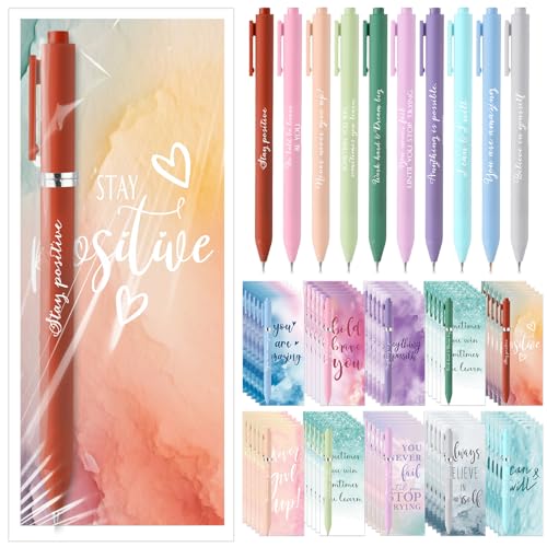 Quelay 30 Set Motivational Employee Appreciation Gifts Bulk Inspiring Quote Bookmarks Inspirational Pens for Women Team Building Gifts Thank You Gift for Nurse Coworker Staff Office(Inspirational) - Image 1