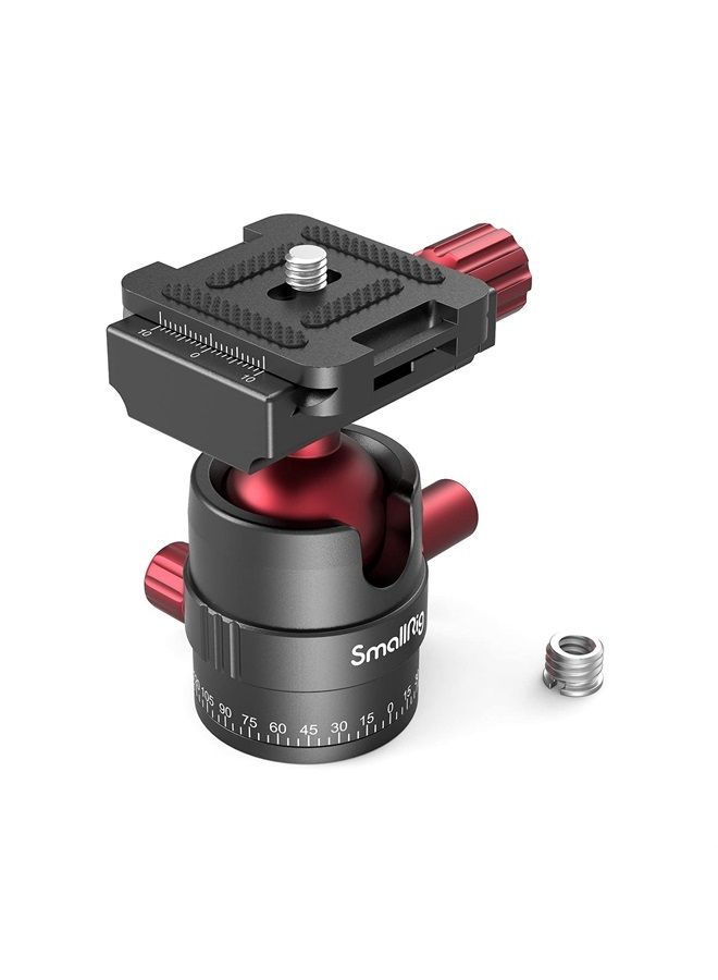 SmallRig Tripod Ball Head 360 Degree Rotating Panoramic Ballhead with 1/4 inch Quick Shoe Plate, Max Load up to 5 kg/ 11lb, for Tripod Monopod Slider DSLR Camera Camcorder - 3034 - Image 1
