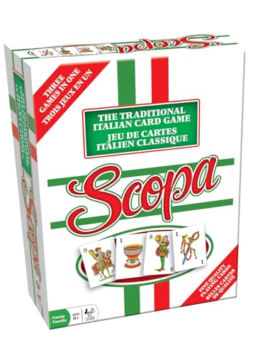 Outset Media Imagination Outset Media Scopa Card Game Bilingual EnglishFrench Full Size 3 Games in 1 Classic Italian Family Strategy Easy to Learn Ages 8 26 Players - Image 1