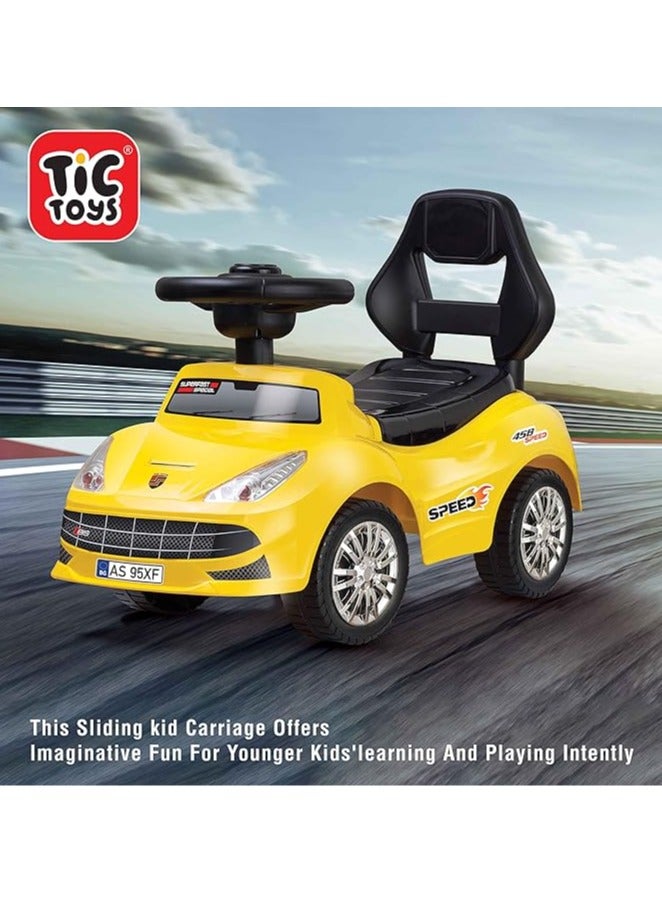 GTS Car For kids  3*1 Ride , Walk, Play - from 2 year to 7 years - Yellow - Image 2