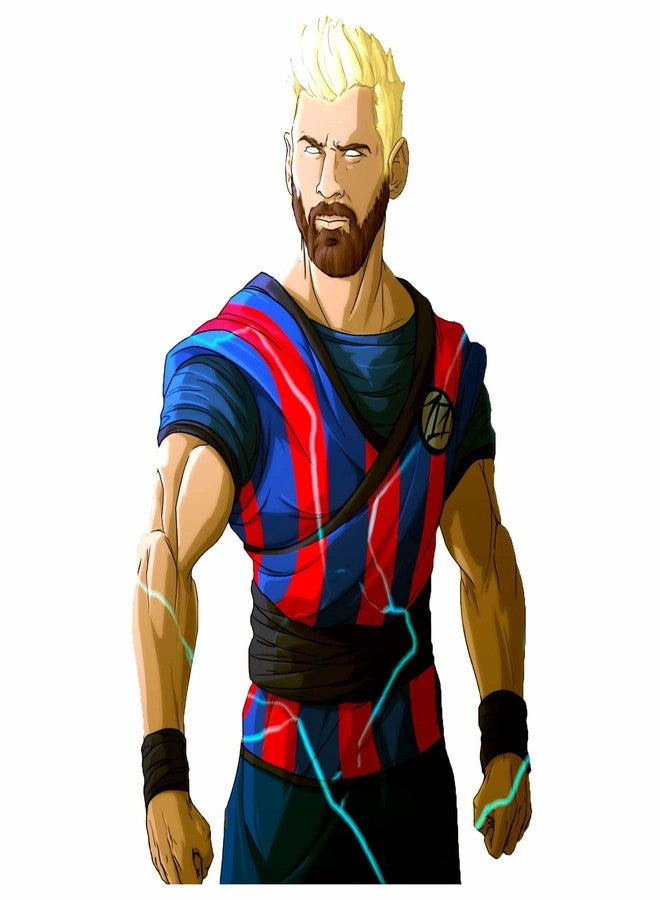 Sticker Yard Saiyyan Messi Vinyl Wall Sticker for Living Room/Bedroom/Office and All Decorative Wall Stickers Size 48X55CM - Image 1
