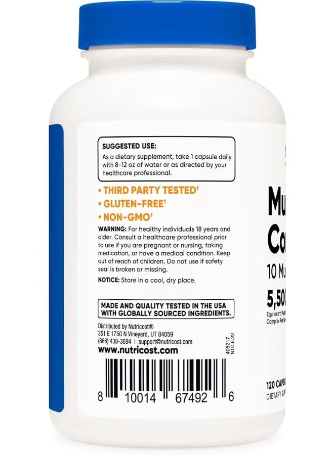 Nutricost, Mushroom Complex, 5,500 mg, 120 Capsules - Image 1