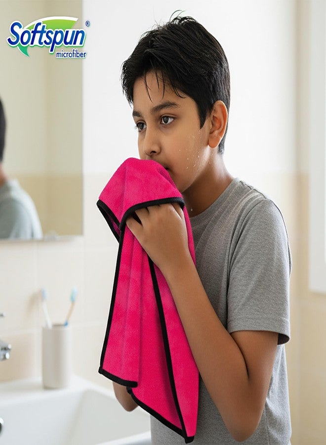 SOFTSPUN Microfiber Baby Hand & Face Towel 2 Pcs, Pink | Super Soft & Silky for Hand, Face, Body - Hypoallergenic Sensitive Skin Wipes & Washcloths - Image 4